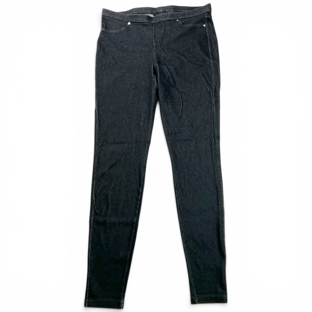 Simply Vera Vera Wang Black Denim Jeggings Women Size L Pull On Stretch 5646